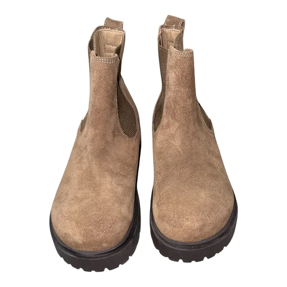 Birkenstock Size 37 6.5 7.5 Brown Suede Highwood Slip On Chelsea Ankle Boots